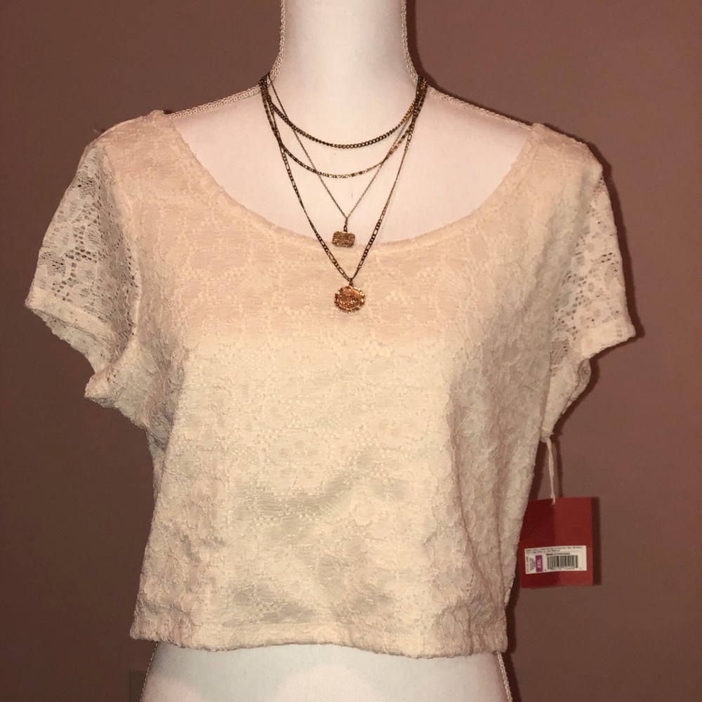 Lace plus size crop top